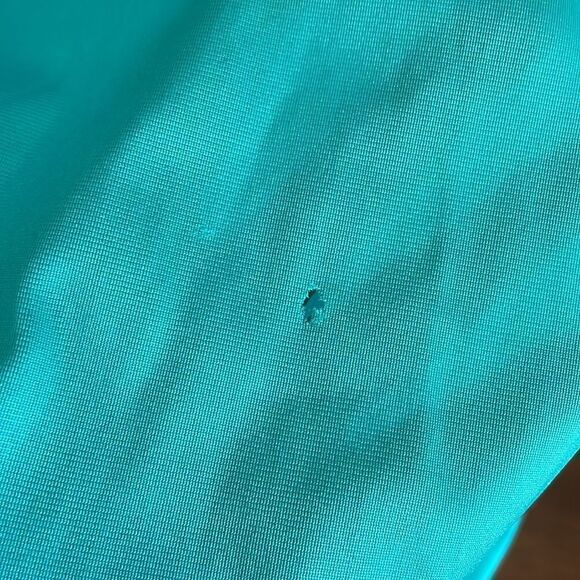 Vtg 60s/70s Gilead turquoise green nylon full length robe with lace details - Picture 8 of 9